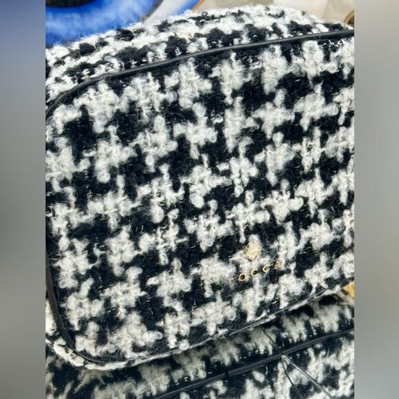 🆕 TOCCA 🧿 NWOT Tweed Camera Bag with Chain Strap - Black & White - - Picture 5 of 16